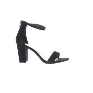 Top Moda Womens Hannah Black Ankle Strap Heels Size 8 Medium (B, M)